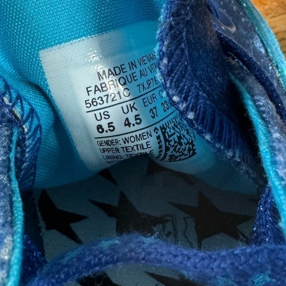 Converse CTAS Platform Miley Cyrus (Gnarly Blue) Velvet Glitter Sneaker Sz 6.5 - Picture 8 of 8